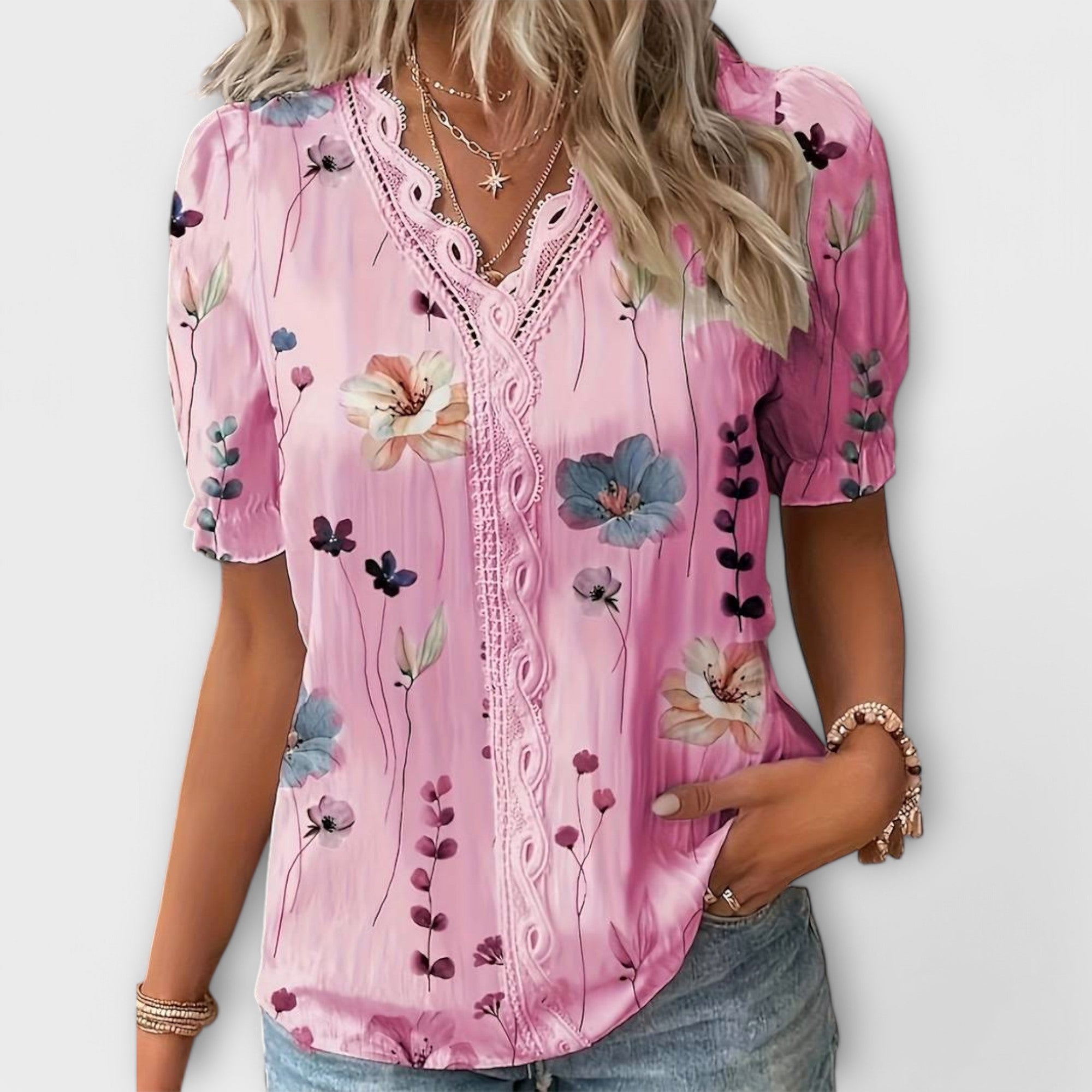 Emily - Blusa com decote em V - Ines Braga