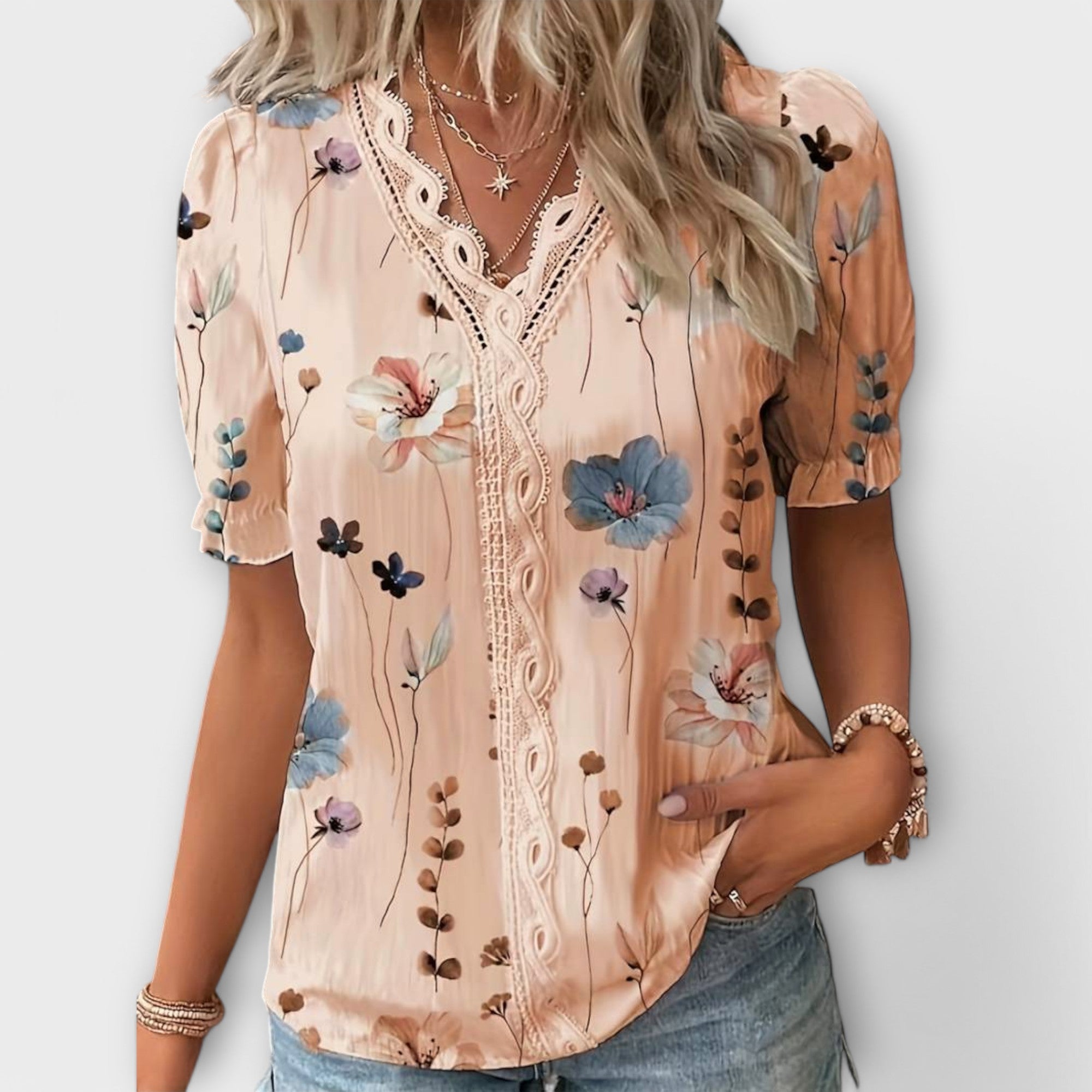 Emily - Blusa com decote em V - Ines Braga