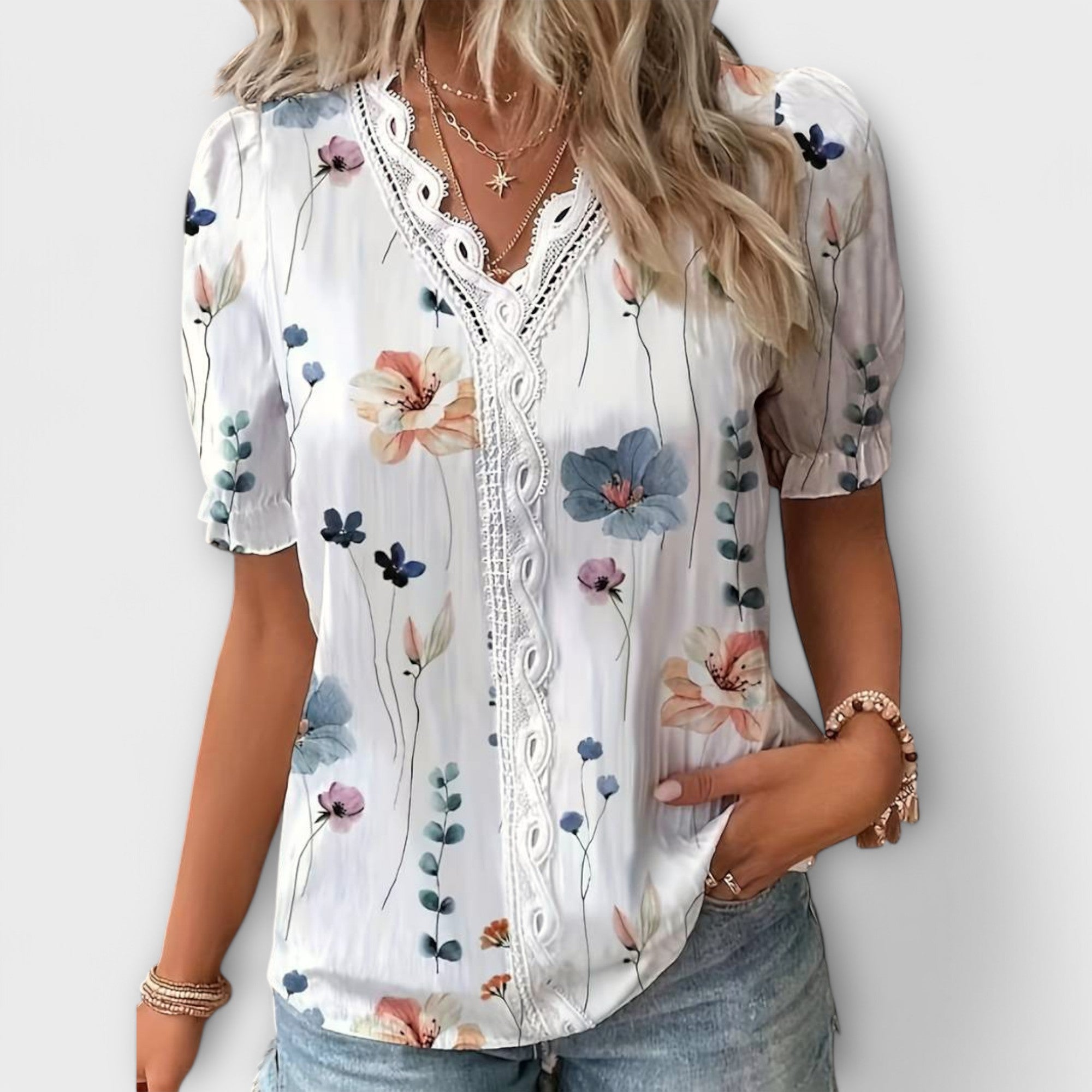 Emily - Blusa com decote em V - Ines Braga