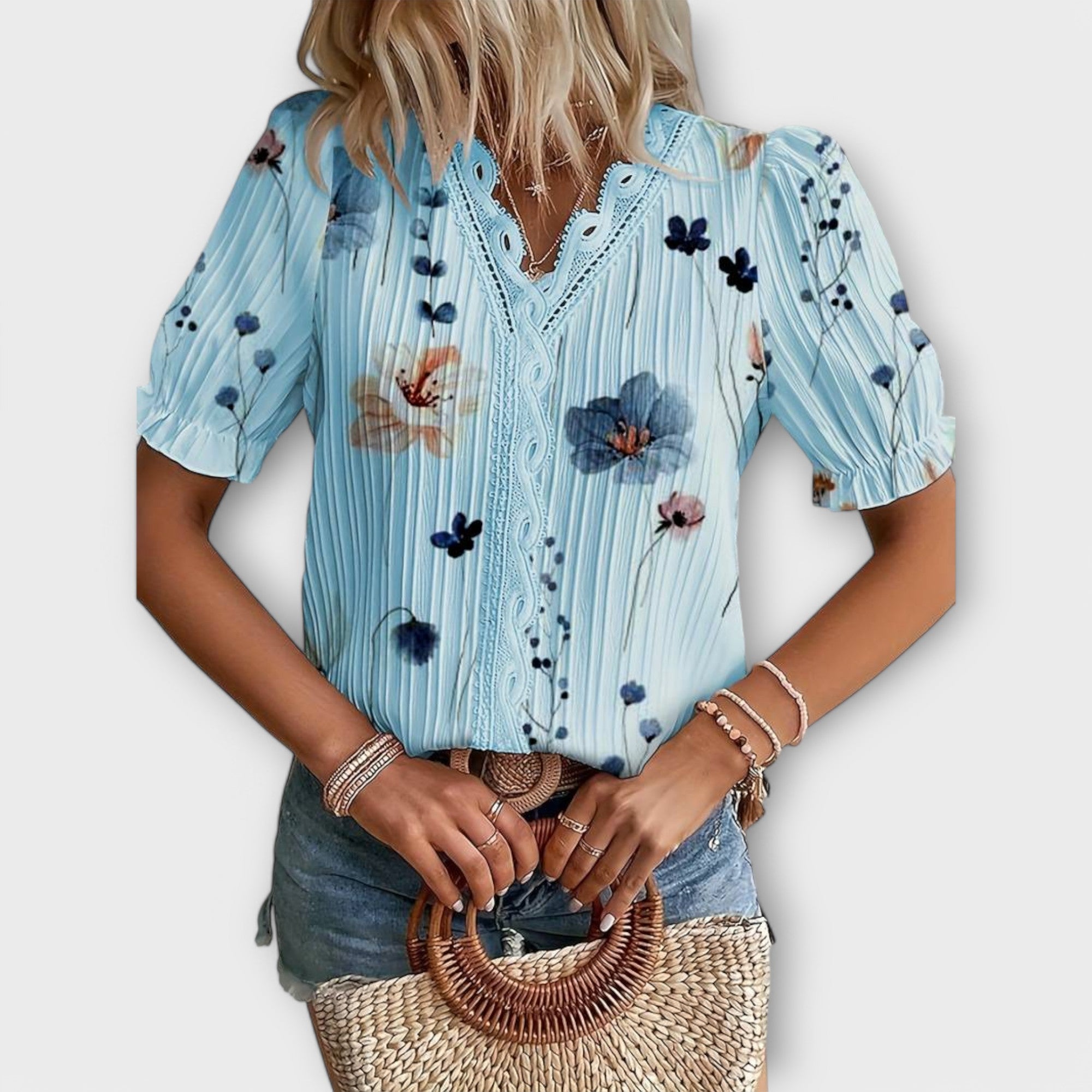 Emily - Blusa com decote em V - Ines Braga