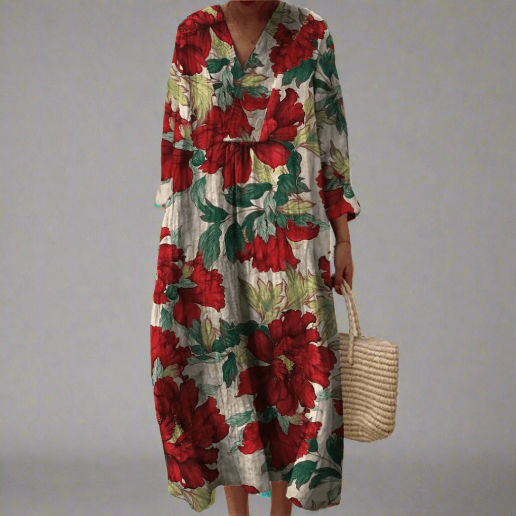 Evelyn™ | Vestido Maxi Casual com Estampa Floral - Ines Braga