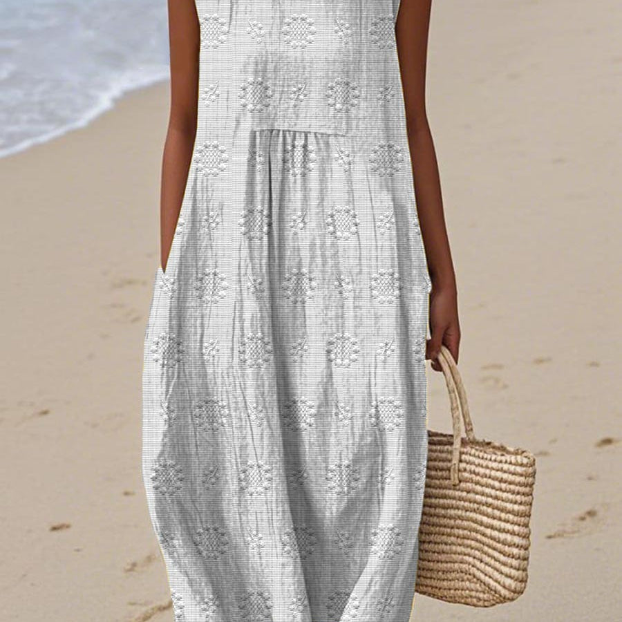 Franca | Vestido de algodão sem mangas com bolsos - Ines Braga