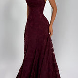 Francisa™ | Vestido Comprido com Corpete em Renda - Ines Braga