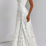Francisa™ | Vestido Comprido com Corpete em Renda - Ines Braga