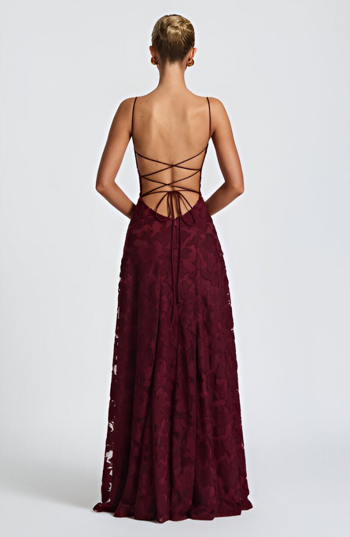 Francisa™ | Vestido Comprido com Corpete em Renda - Ines Braga