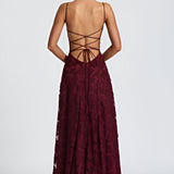 Francisa™ | Vestido Comprido com Corpete em Renda - Ines Braga