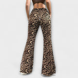 Francisca - Calças com corte de leopardo - Ines Braga