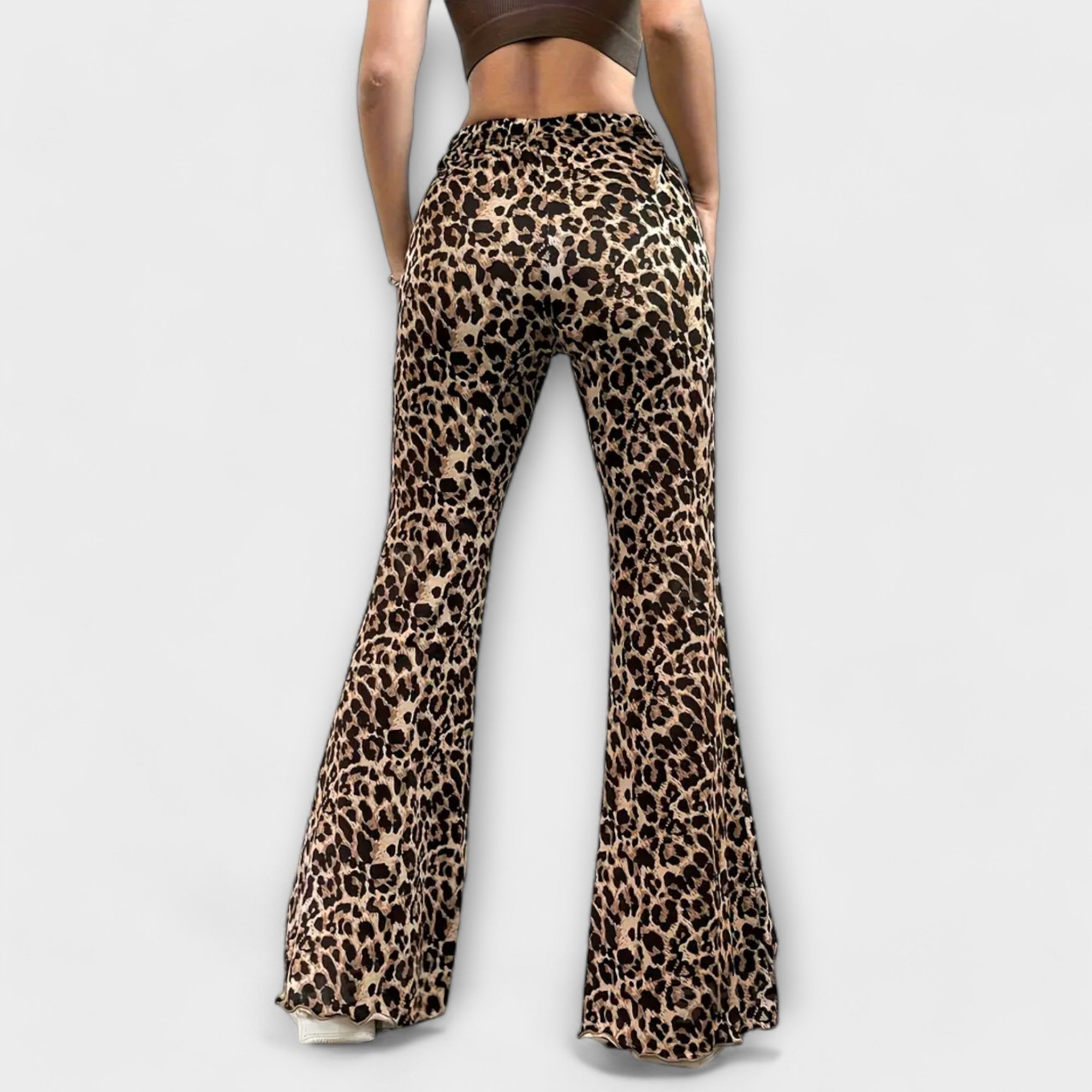 Francisca - Calças com corte de leopardo - Ines Braga