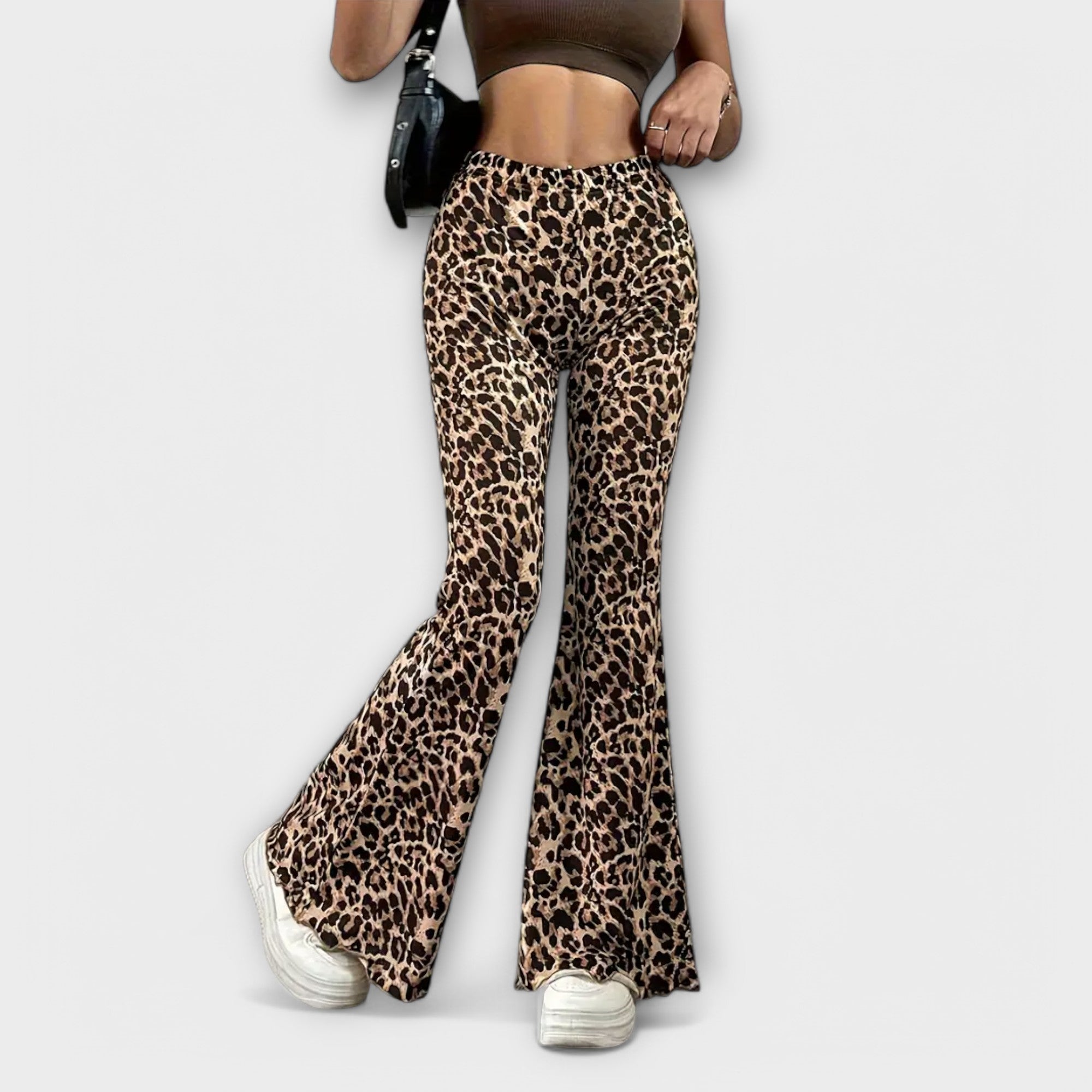 Francisca - Calças com corte de leopardo - Ines Braga