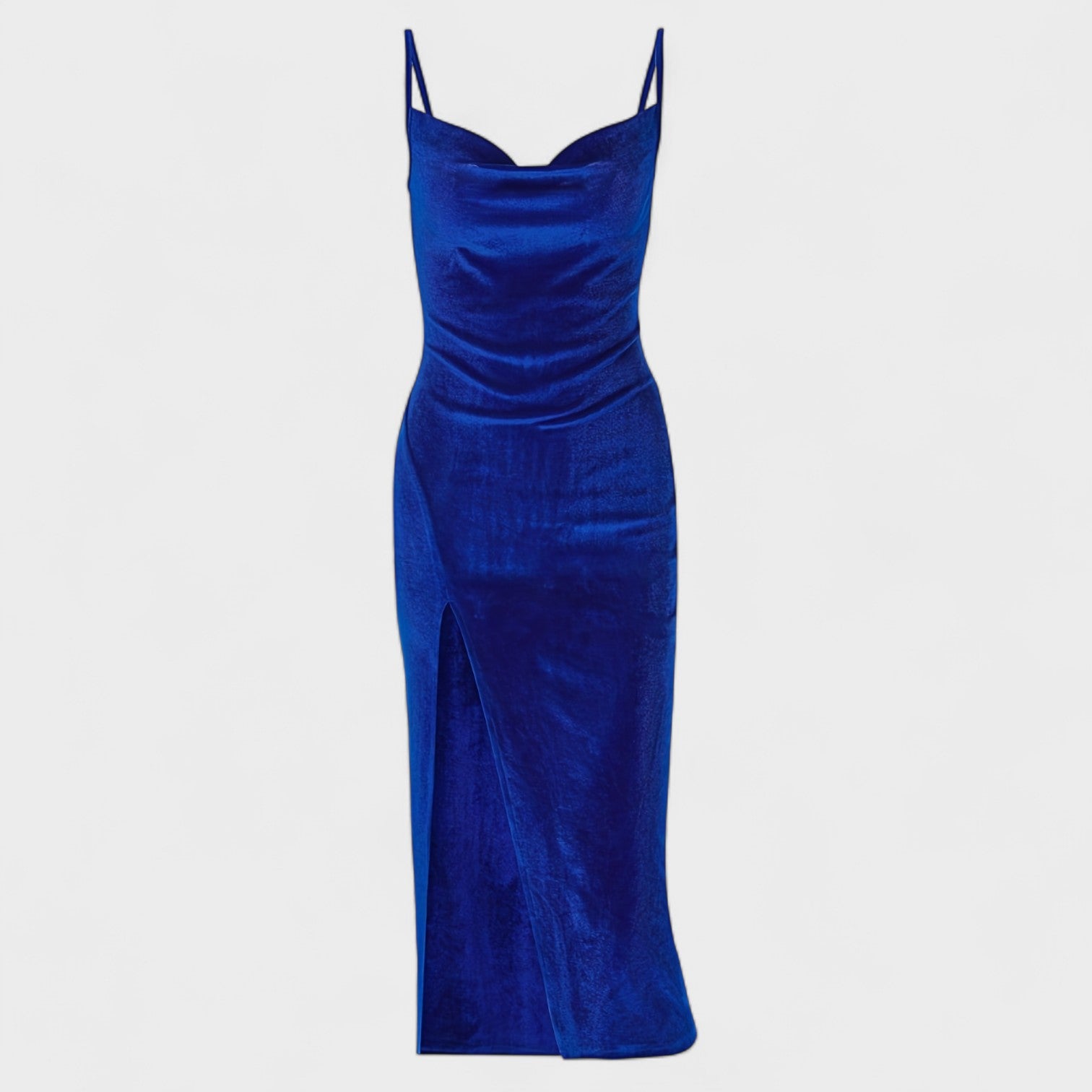 Gabriela - Vestido de veludo com fenda lateral - Ines Braga