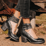 Ginevra™ | Sapatos de salto alto com tiras múltiplas e sola grossa - Ines Braga