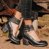 Ginevra™ | Sapatos de salto alto com tiras múltiplas e sola grossa - Ines Braga