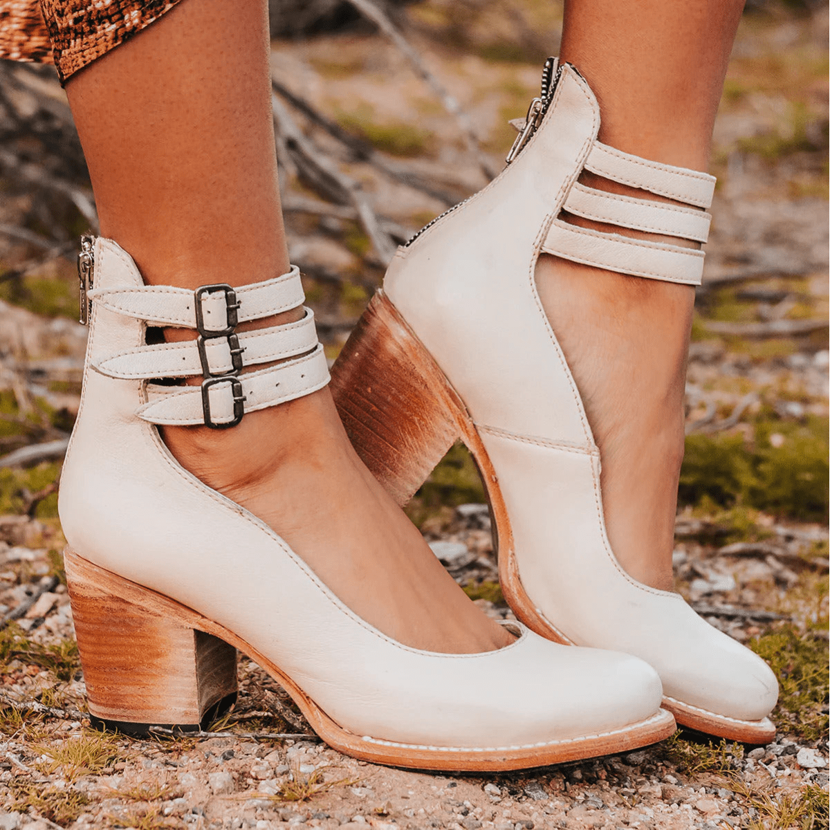 Ginevra™ | Sapatos de salto alto com tiras múltiplas e sola grossa - Ines Braga