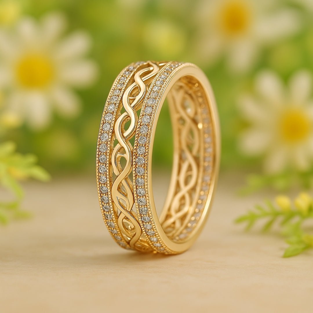 Hohloha Hellera Anel Dourado Elegante - Luxo para Eventos - Ines Braga