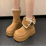Irene | Botas com plataforma com fivela elegante e forro quente de pelúcia - Ines Braga