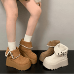 Irene | Botas com plataforma com fivela elegante e forro quente de pelúcia - Ines Braga