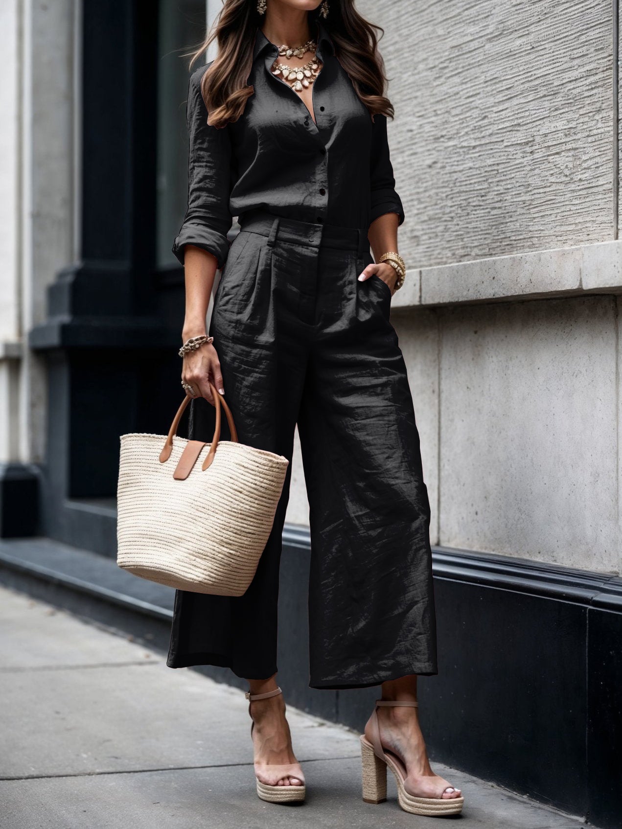 Isadora™ | Look Casual Chic em Rosa Suave - Ines Braga