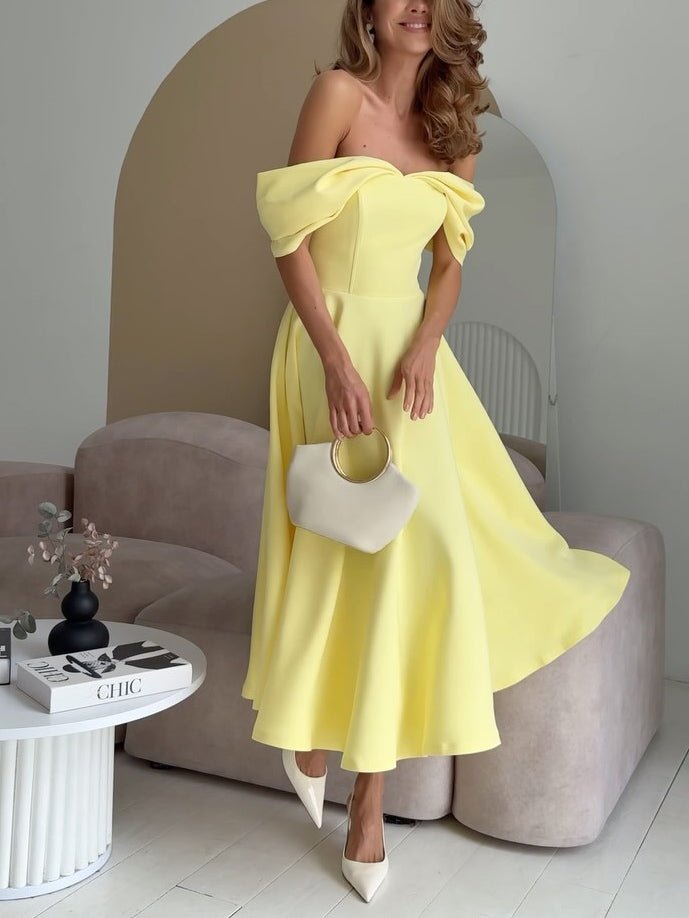 Isadora | Vestido Maxi Elegante com Ombros À Mostra e Drapeado - Ines Braga