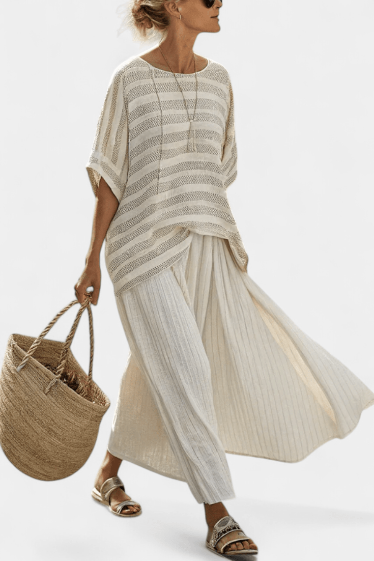 Isaura | Conjunto De Linho De Bambu Daisy Elegante Luxuoso - Ines Braga