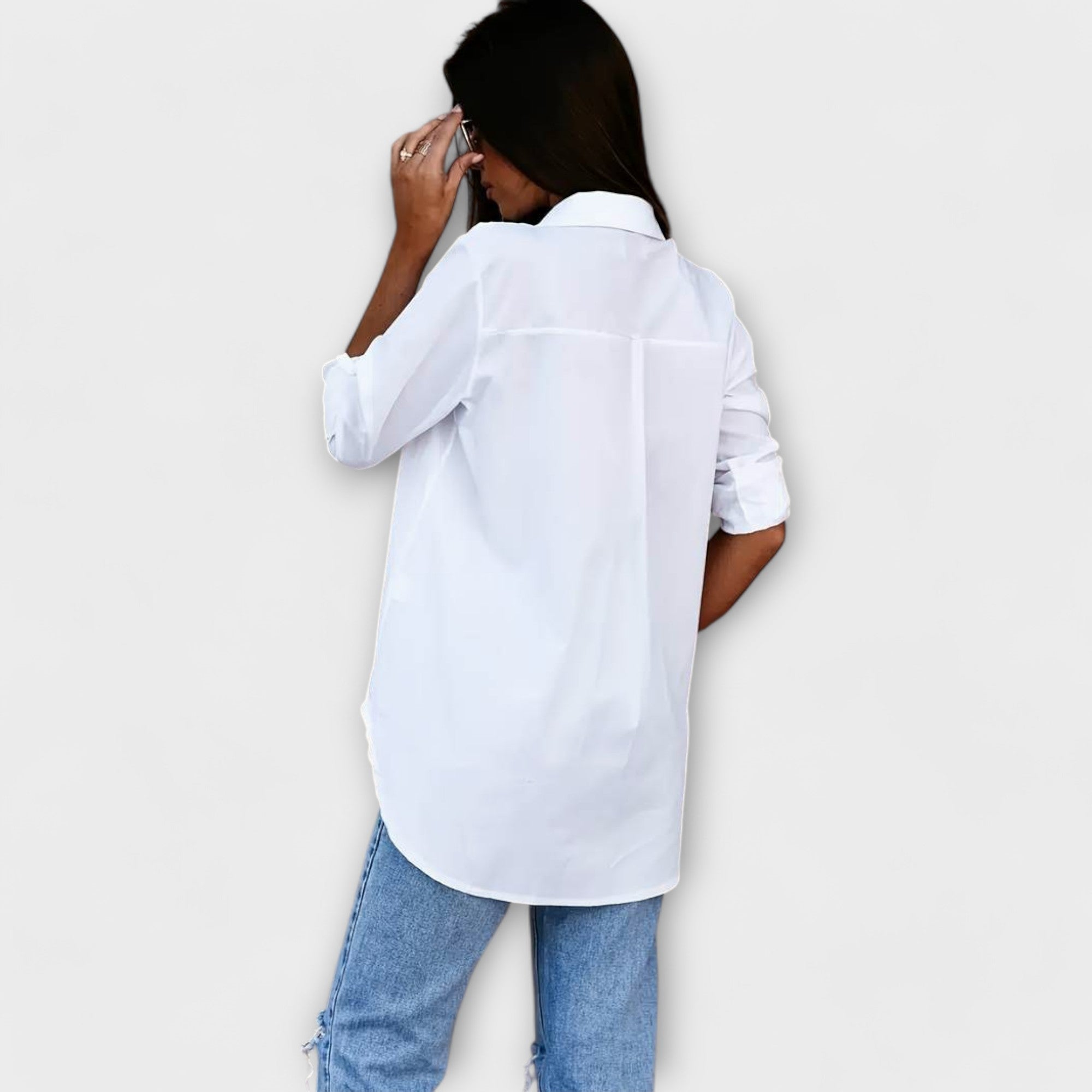 Jessica - Blusa Casual com Decote Pontiagudo - Ines Braga