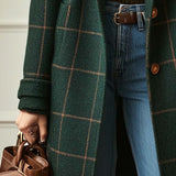 Frederica | Abrigo de Tweed a Cuadros con Solapas Retro