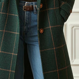 Frederica | Abrigo de Tweed a Cuadros con Solapas Retro
