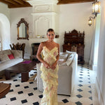 Julieta | Vestido Comprido com Volantes – Gracioso e Romântico - Ines Braga