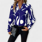 Katherine |Blusa elegante de manga comprida com decote em V - Ines Braga
