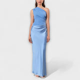 Katshi | Vestido Longo Plissado de Festa One - Shoulder - Ines Braga