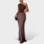 Katshi | Vestido Longo Plissado de Festa One - Shoulder - Ines Braga