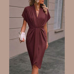 Kaye | Vestido Midi Envelope Elegante - Ines Braga