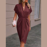 Kaye | Vestido Midi Envelope Elegante - Ines Braga