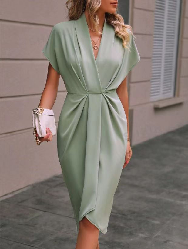 Kaye | Vestido Midi Envelope Elegante - Ines Braga