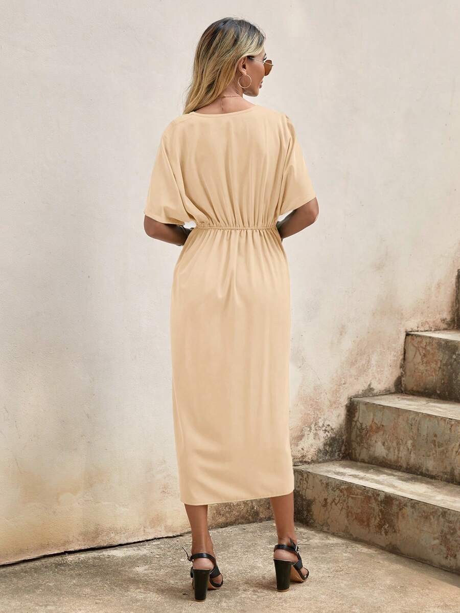 Kaye | Vestido Midi Envelope Elegante - Ines Braga