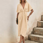 Kaye | Vestido Midi Envelope Elegante - Ines Braga