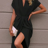 Kaye | Vestido Midi Envelope Elegante - Ines Braga