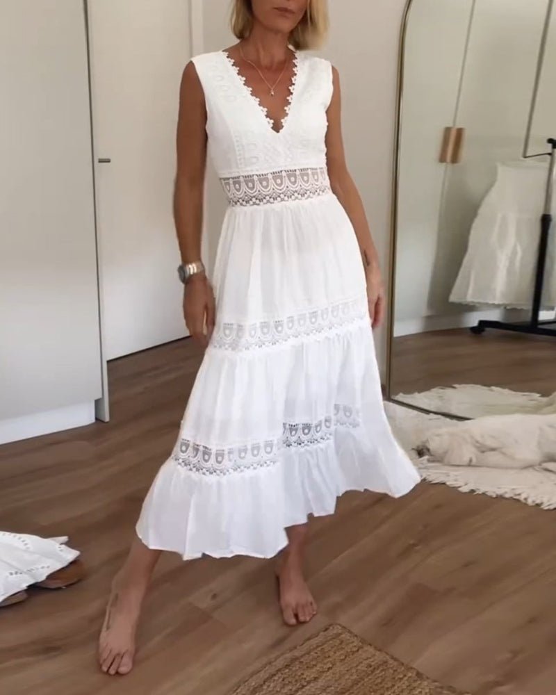 Kim | Vestido em Renda com Decote em V - Ines Braga