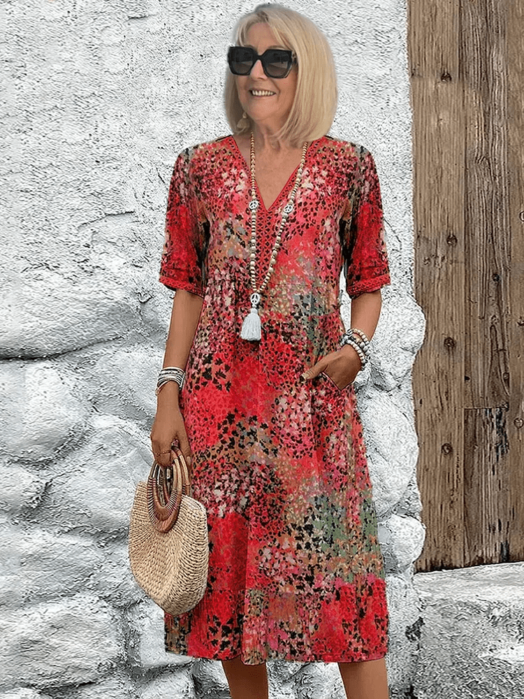 Lia | Vestido Feminino Midi em Tecido Leve - Ines Braga