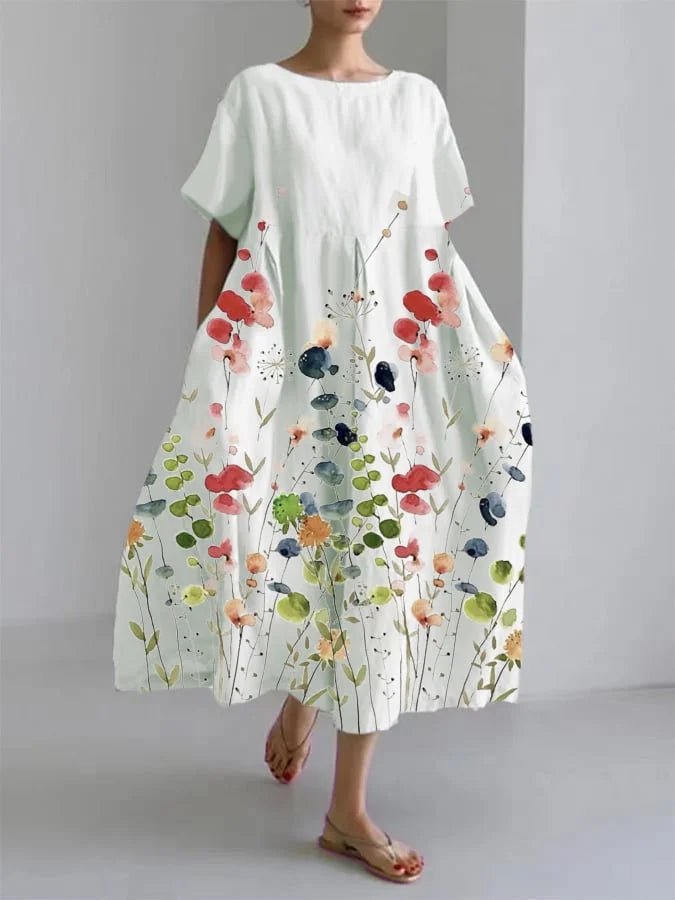 LILIANA | Vestido longo casual com liberdade de movimento e estilo floral para os dias de verão - Ines Braga