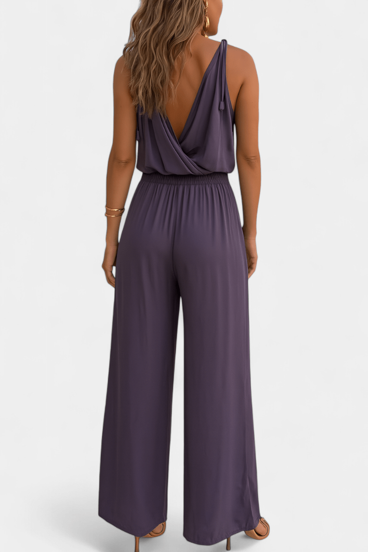 Lorena | Vestido Mono com Detalhes Dourados e Fenda na Perna - Ines Braga