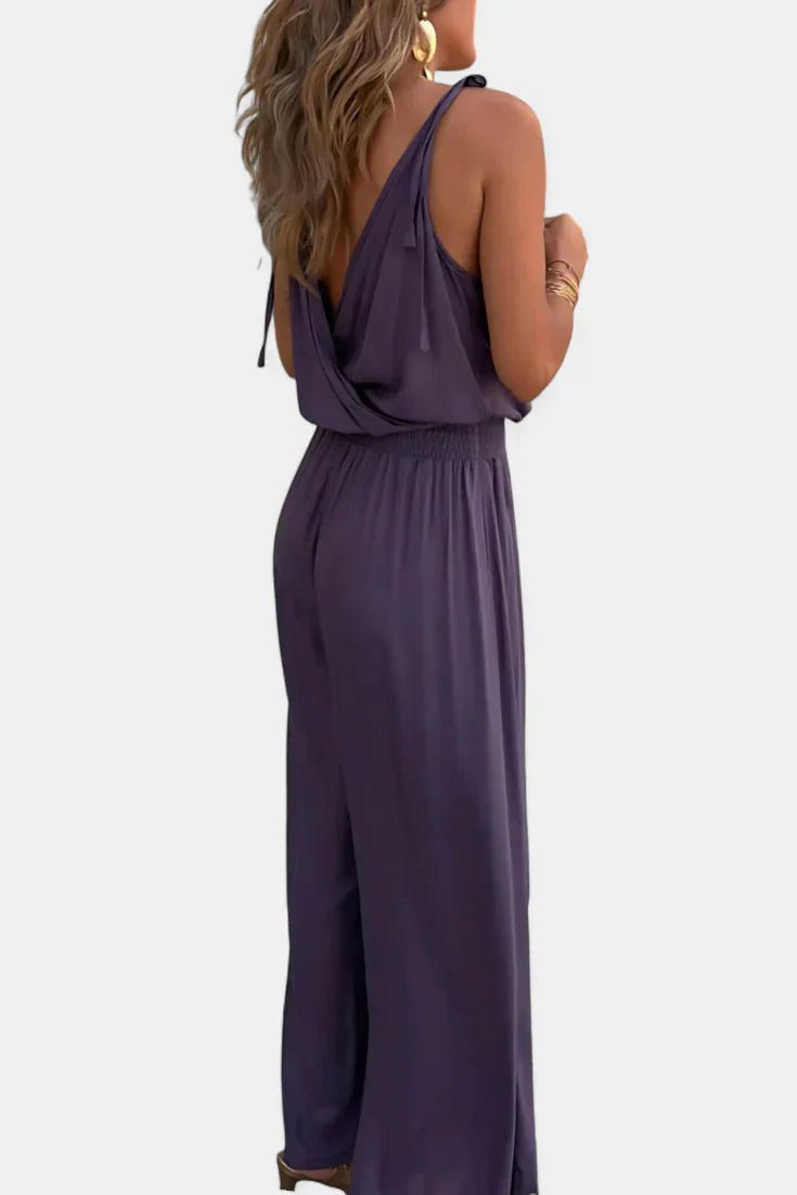 Lorena | Vestido Mono com Detalhes Dourados e Fenda na Perna - Ines Braga