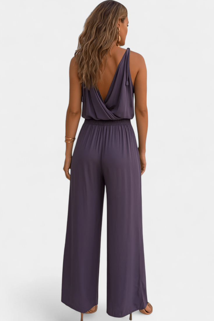 Lorena | Vestido Mono com Detalhes Dourados e Fenda na Perna - Ines Braga