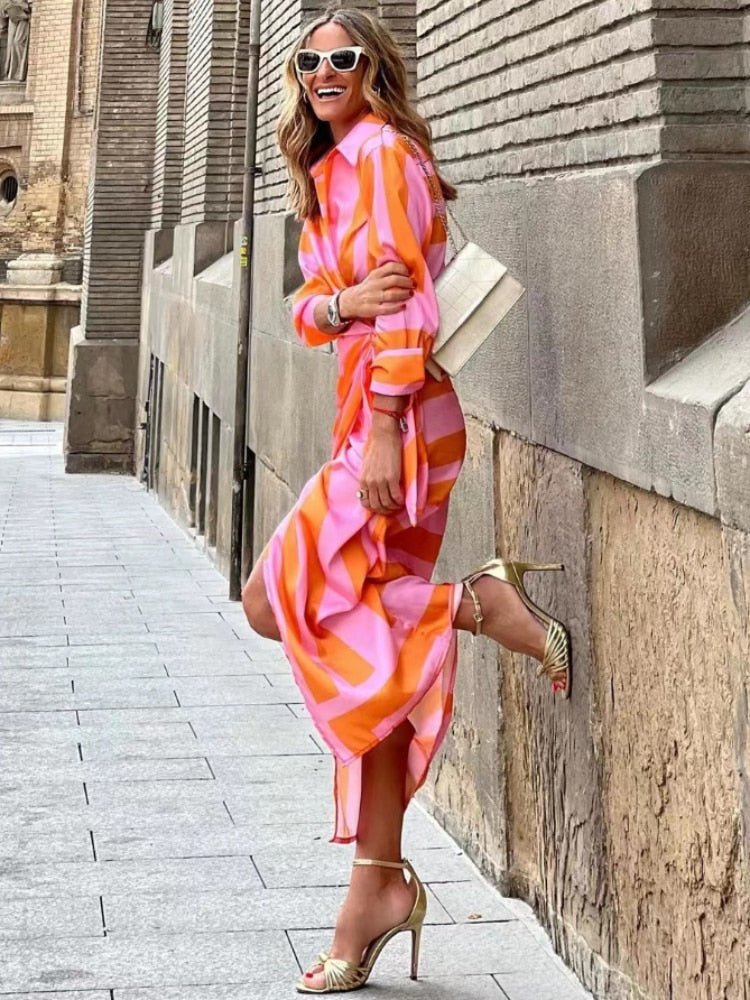 Louisa | Vestido Envelope de Verão com Gola em Tecido Leve - Ines Braga