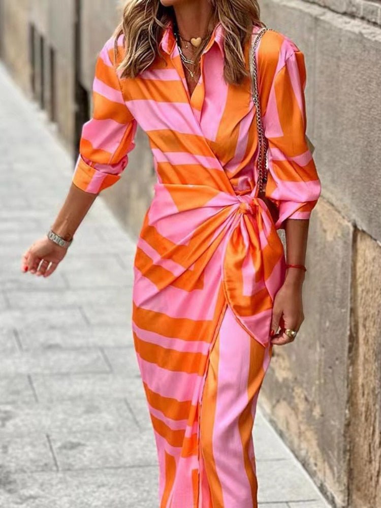 Louisa | Vestido Envelope de Verão com Gola em Tecido Leve - Ines Braga