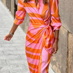Louisa | Vestido Envelope de Verão com Gola em Tecido Leve - Ines Braga