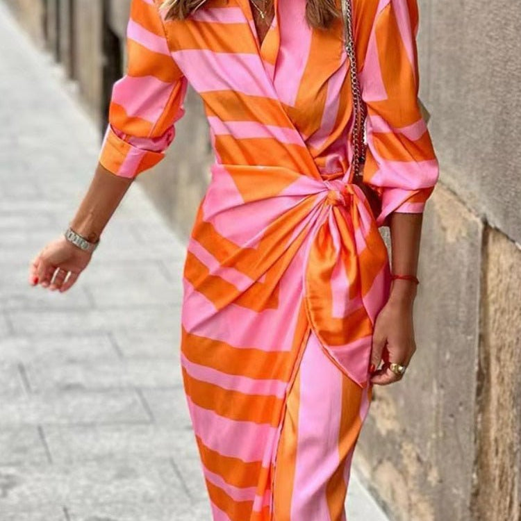 Louisa | Vestido Envelope de Verão com Gola em Tecido Leve - Ines Braga