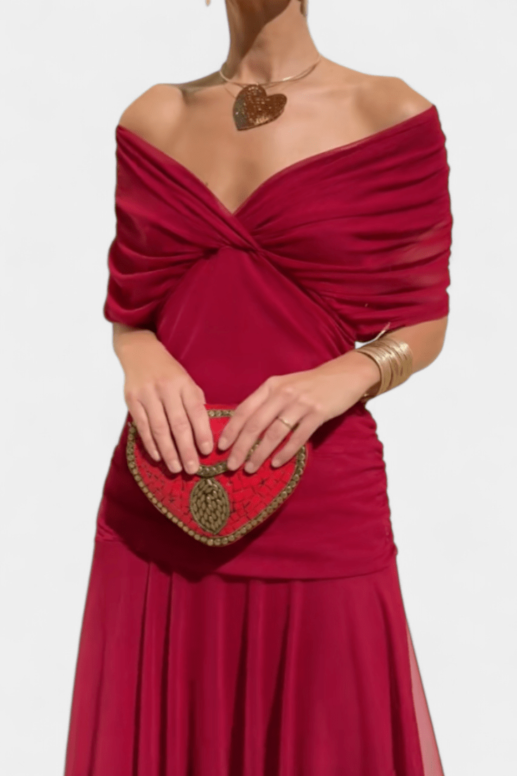 Luana® | Vestido elegante com decote em V - Ines Braga
