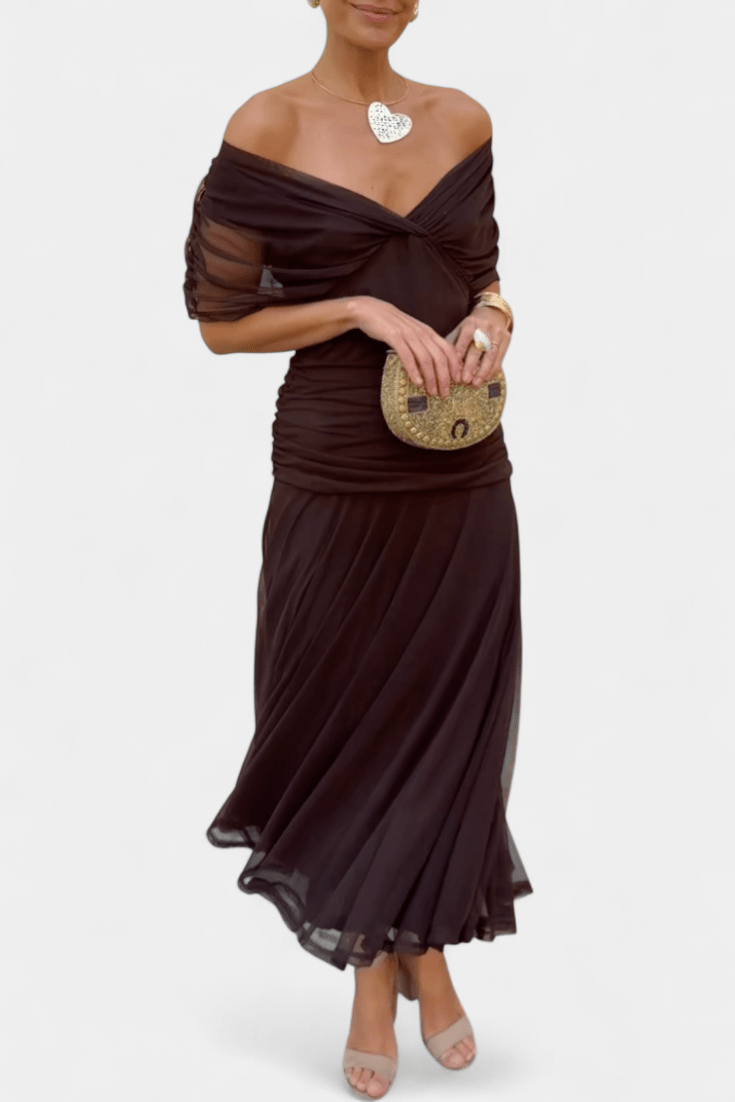 Luana® | Vestido elegante com decote em V - Ines Braga