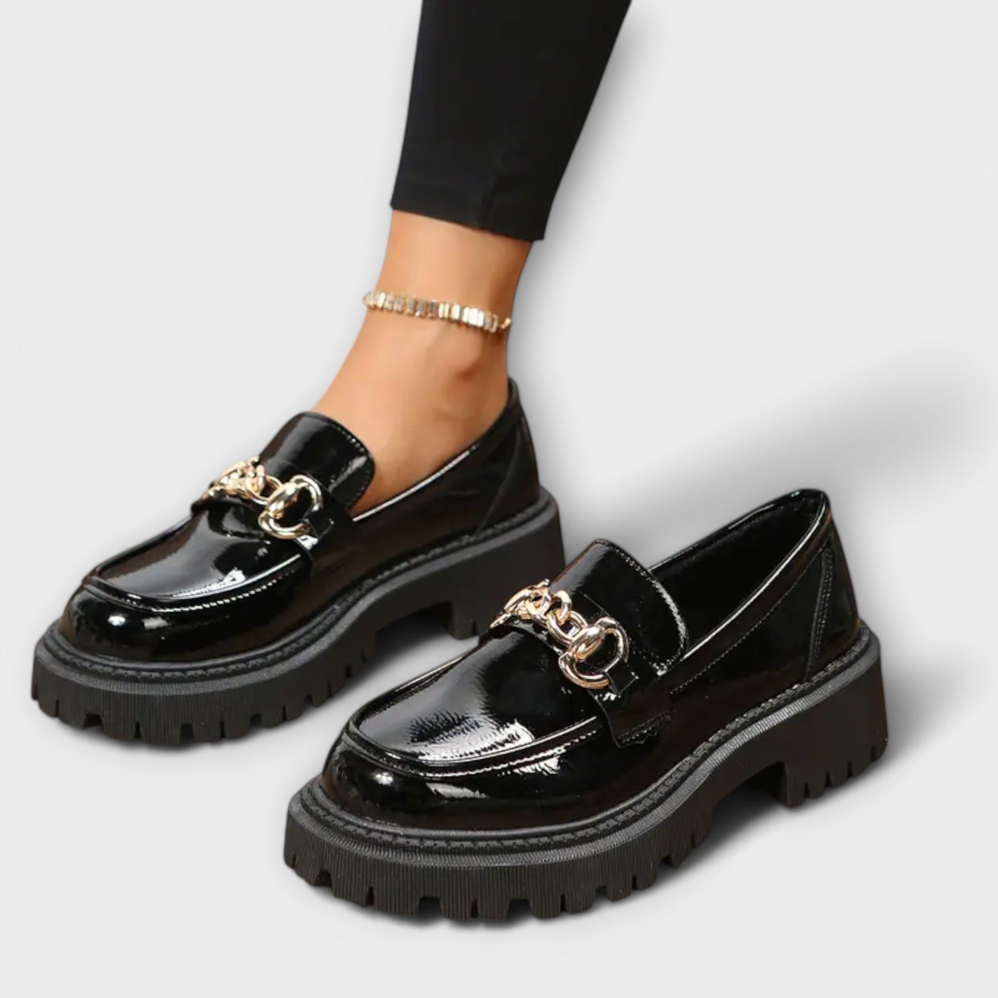 Lucía - Mocassins de plataforma para mulher com fivela de fecho - Ines Braga