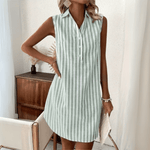 Lúcia | Vestido Camisa Listrado Sofisticado - Ines Braga